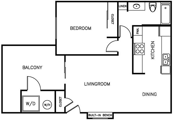 Waterstone Alta Loma Apartments 1 bedroom 1 bath villa floor plan